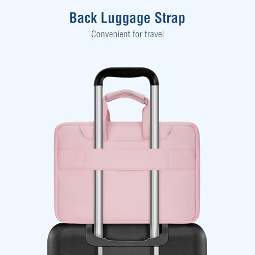 MOSISO 360 Protective Laptop Bag 14 inch, 14 inch Computer Bag | Compatible with HP Lenovo Dell ASUS Acer, HP Stream,Dell Latitude,IdeaPad, Laptop Carrying Case with Strap&Handle, Pink - color: Pink, size: 14 inch