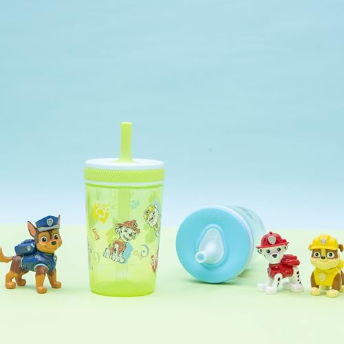 Zak Designs PAW Patrol Kelso Toddler Cups For Travel or At Home, 15oz 2-Pack Durable Plastic Sippy Cups With Leak-Proof Design is Perfect For Kids (Chase, Marshall, Rubble, & More) | BPA Free, Plastic, Sippy Cups, Cup Holder Friendly, Dishwasher Safe, Eas
