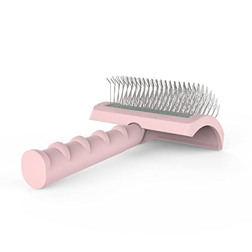 Dog Slicker Brush for Poodles Doodles Fluffy Deshedding Loose Hair. | Super Dense Soft Slicker Brush for Dogs,Grooming Brush for Matted Long Thick Curly Fur,Fluff Shedding Tangles Knots.25mm. - color: pink
