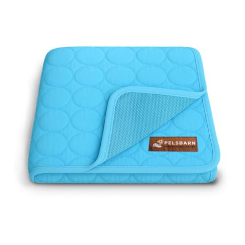 Dog Cooling Mat, Ice Silk Self-Cooling Pad, Light Blue, L - color: Light Blue, size: Large