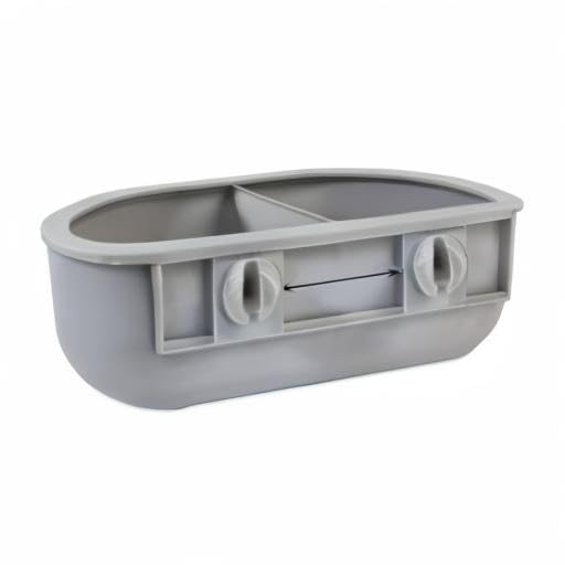 Petmate Double Diner Kennel Bowl, Gray, Small - size: 1 Count (Pack of 1)