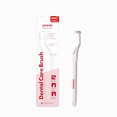 JAYU PET Dental Care Brush (Edge Bristles) 3ea - Micro Round Head Dog Toothbrush, Cat Toothbrush, Dental Care, Perfect for Kitten & Small Breed with End-tuft Diagonal-Shaped Bristle & Easy Grip Handle - color: Edge Bristles, size: 1 Count (Pack of 3)