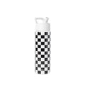 Simple Modern Insulated Water Bottle with Straw | 22oz | Checkered | Summit Stainless Steel Water Bottles, Metal Cup | Leak Proof for School, Gym, Travel, Sports | Black and White Checkmate - color: Pattern: Black and White Checkmate, style: 22oz