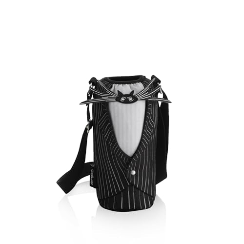 Picnic TIME Disney Shorts Bottle Cooler Tote, Insulated Water Bottle Holder with Adjustable Shoulder Strap for Travel Picnic Theme Parks, Fits 20 to 26 oz Bottles - color: Disney Nightmare Before Christmas Jack Skellington - Black & White