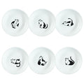 Super Cute Gentleman Cat Ceramic Sauce Dish/Seasoning Dish/Sushi Soy Dipping Bowl/Appetizer Plates/Serving Dish for Kitchen Home(Set of 6) - color: Cat-Gentleman