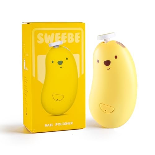 Baby Nail File Electric, Gentle Rechargeable Nail Trimmer, Baby Nail Clippers Grooming Kit Manicure Set for Infant Toddler or Adults, 6 Grinding Head Replacement Pads Yellow - color: Yellow