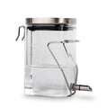Hamster Water Bottle, Small Animal Glass Waterer, Stainless Steel Nozzle No-Drip Drinker Waterer for Sugar Glider, Rat and Birds (10.1oz)