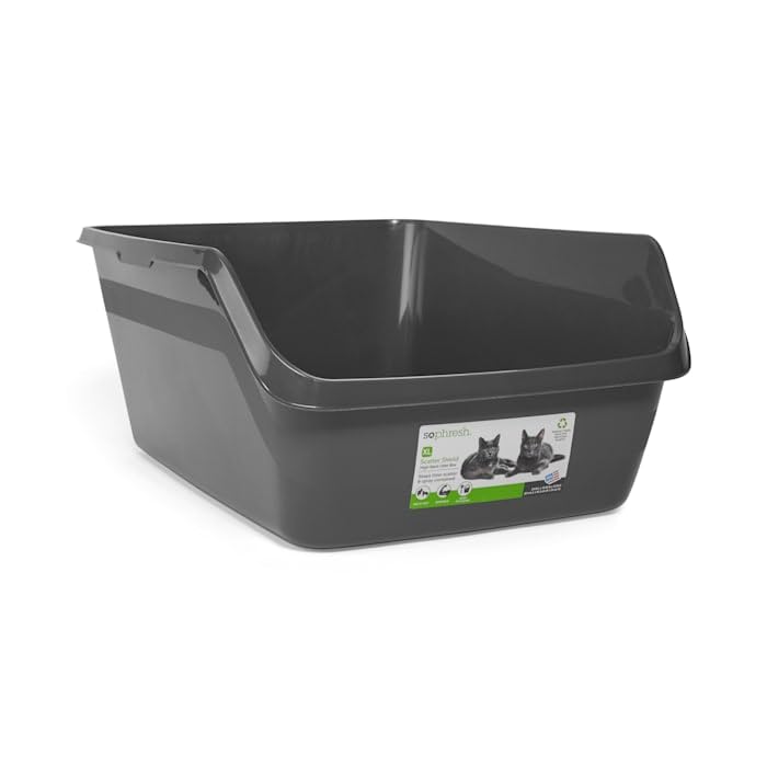 So Phresh by Petco Scatter Shield High-Back Litter Box Charcoal X-Large 24" L X 18" W X 10" H