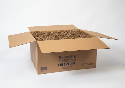 FiberCore Eco Bedding with Odor Control, 99% Dust Free Paper Bedding for Small Animals and Birds, 10 lb Bulky Box. (Expands to 250 L). - size: 10 lb