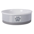 Bone Dry Paw & Patch Ceramic Pet Collection, Large Bowl, 7.5x2.4", Gray - color: Gray, size: Single Bowl, Large 7.5x2.4"