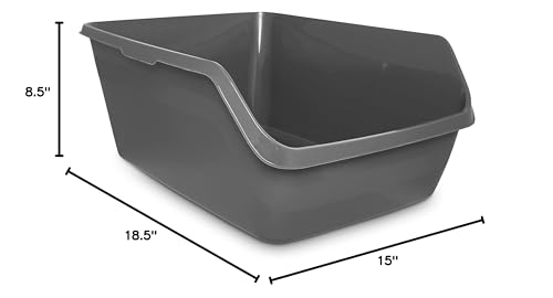 So Phresh by Petco Scatter Shield High-Back Litter Box Charcoal Large 18" L X 15.3" W X 8.5" H