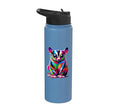 Colorful Pop Art Sugar Glider Sugar Gliders Stainless Steel Insulated Water Bottle - color: Light Blue