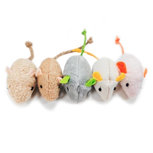 Shudyear cat Toys 5pcs Mouse Toys, Interactive Catnip Animal Toys for Indoor Kittens to Eliminate Boredom for Bored Indoor Cats (5pc) - size: 5pc