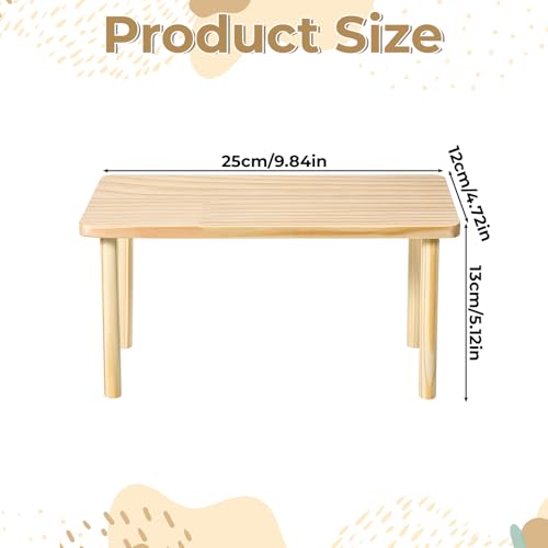 Hamster Play Wooden Platform, Hamsters Wooden Platform with Legs Play Decor Cage Accessory Waterproof Standing Surface Small Animal Wood Stand for Dwarf Syrian Hamster Gerbil Rat Mice Degus