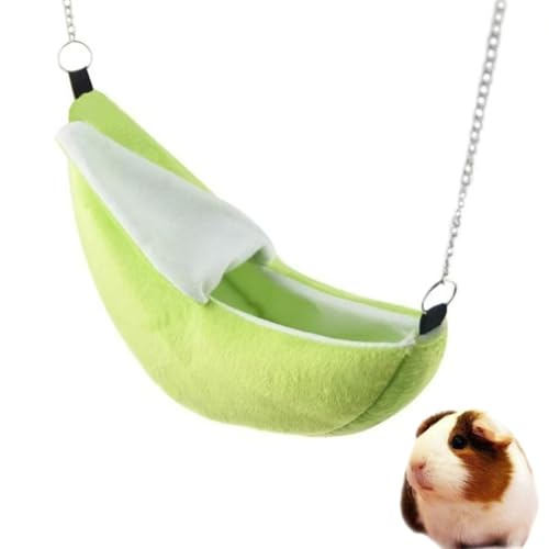 1 Pack Hamster Hanging House Hammock Banana Design Small Animals Cotton Cage Sleeping Nest Suitable for Small Pet Bed Small Hamster Toys Cage Swing (Color : Green)