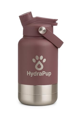 32oz Insulated Dog Water Bottle – Stainless steel, leakproof travel jug keeps water cold. Includes pet bowls, perfect for hiking, camping, and outdoor adventures with your dog (Mauve) - color: Mauve