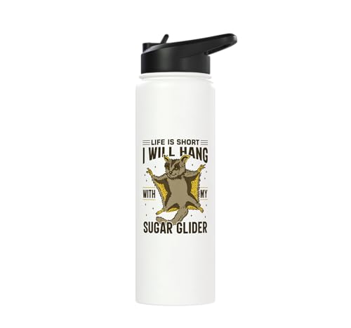 Australia Marsupial Wildlife Animal Lover Sugar Glider Stainless Steel Insulated Water Bottle - color: White