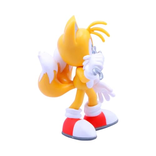 Just Toys LLC Sonic the Hedgehog Tails Buildable Action Figure, 4 in | Buildable 4-inch Tails figure with 4 interchangeable arms. Officially licensed collectible — 5 to collect. Ages 3+. - style: Tails