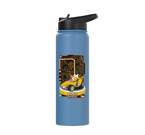 Sonic Racing CrossWorlds - Tails Stainless Steel Insulated Water Bottle - color: Light Blue