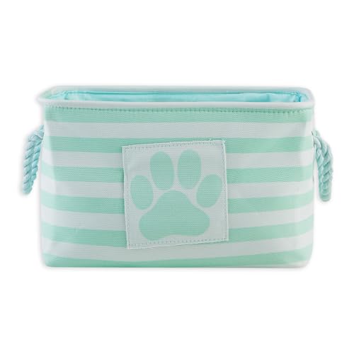 Bone Dry Pet Storage Collection Striped Paw Patch Bin, Aqua, Small Rectangle - color: Aqua, size: Small Rectangle