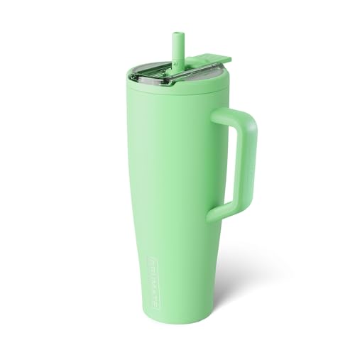 BrüMate Era Flip 40oz Tumbler with 100% Leakproof Covered Straw Lid | Hygienic Covered Straw | Insulated Stainless Steel Water Bottle with Handle | Cup Holder Friendly | BPA-Free (Kiwi) - color: Kiwi, size: 40 Ounces