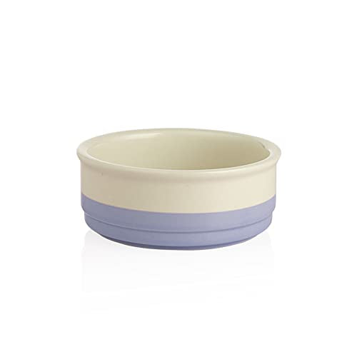 Sweejar Ceramic Dog Bowls, Dog Food Dish for Small Dogs and Cat, Heavy Duty Porcelain Pet Bowl for Canned Food and Water 17 Fl Oz （Purple） - color: Purple, style: Two-tone,5.5"x 2.2"(16 Fl Oz)