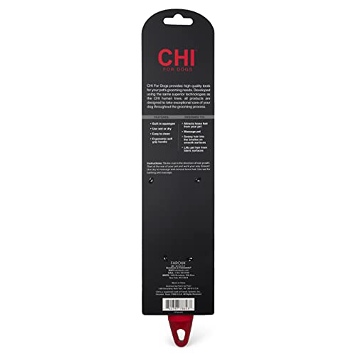 CHI for Dogs Rubber Fur Accumulator Brush, Dog Grooming Tool for Removing Loose Hair and Lint from Coats Furniture Clothing and Car Seats, Flexible Rubber Bristles, Easy Clean Grooming Brush | Flexible rubber bristles, removes loose hair and lint from coa