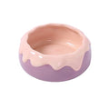 Guinea Pig Food Bowl Hamster Ceramic Water Dish Anti-Spill & Prevent Tipping Rabbit Feeding Bowl for Guinea Pig, Syrian Hamster, Bunny, Rat, Chinchilla, Squirrel, Small Animals (Pink+Purple) - color: Pink+Purple
