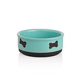 Sweejar Ceramic Dog Bowls with Bone Pattern, Dog Food Dish for Small Dogs, Porcelain Pet Bowl for Water 16 Fl Oz (New Turquoise) - color: Turquoise, style: Bone Pattern,5.5"x 2.2"(16 Fl Oz)
