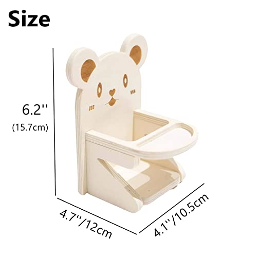 Handmade Wooden Hamster Dining High Chair - Small Animal Cage Accessories Habitat Decor House Photo Props - Small Animal Toys for Mice, Rat, Hedgehog, Rodents (Wood)