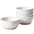 LE TAUCI Cereal Bowls Set of 4, Ceramic Soup Bowl 28 oz, Stoneware Kitchen Bowl for Pho, Chip, Fruit, Salad, Noodle, Ramen, Dishwasher Oven Microwave Safe - 6 Inch, Arctic white - size: 6 inch