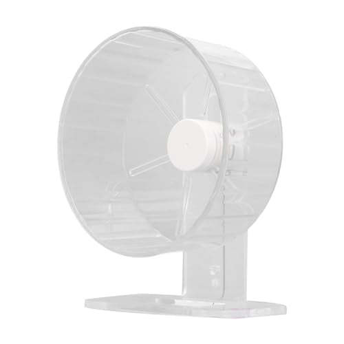 Hamster Exercise Wheel, Clear Acrylic Wheel with Stand for Small Animals (S) - size: S, style: small /