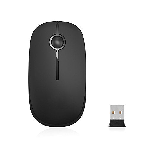 VssoPlor Wireless Mouse, 2.4G Slim Computer Laptop Mouse, Black | Portable Mouse, Plug & Play USB Nano Receiver, Quiet Silent Optical Mice for Notebook, PC, Laptop, Computer, Windows, Mac - color: Black