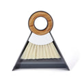 Full Circle Tiny Team Mini Compact Brush & Dustpan Set, Portable Handheld Broom for Quick Cleanups, Ideal for Home, Bathroom, Kitchen Countertops. Bamboo Hand Broom & Small Crumb Sweeper, White - color: White