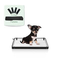 HQ4US 4LEGS Small Portable Dog Pee Pads Holder for Travel, Puppy Pad Holder Foldable Liner Base 23''x15'' Training Pad Holder with Fixing Clips, Dog Litter Box Waterproof, Easy Clean,Indoor Dog Potty - size: S 23'' x 15'' for Dog＜ 19" Length