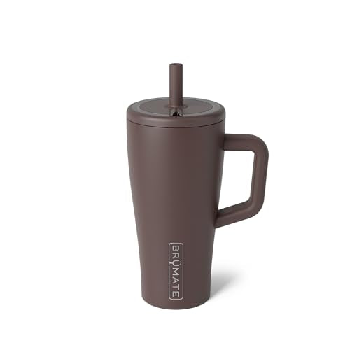 BrüMate Era 20 oz Tumbler with Handle and Straw | 100% Leakproof Insulated Tumbler with Lid and Straw | Made of Stainless Steel | Cup Holder Friendly Base | 20oz (Java) - color: Java, size: 20oz