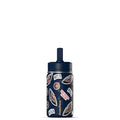 Hydrapeak NBA Officially Licensed New Orleans Pelicans Mini 14oz Kids Stainless Steel Water Bottle with Straw Lid & Flexible Handle, Double Wall Insulated, Spill Proof, Perfect for Back to School - color: New Orleans Pelicans