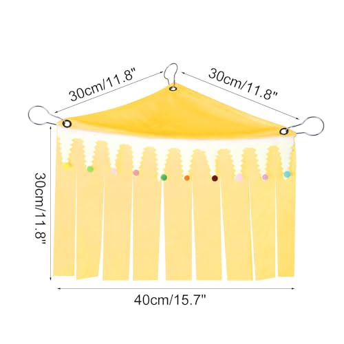 Guinea Pig Corner Hideout, Hanging Ferrets Habitat Hideaway, 3-Side Small Animal Hammock Toy for Hamsters, Squirrels, Chinchillas, Rabbits, Hedgehogs - color: yellow