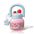 22 oz Tote Insulated Water Bottle with Handle, Leakproof, Pink | Cute design with durable 316L stainless steel, dual sip, keeps drinks hot or cold longer, travel and everyday hydration - color: Pink Cherry