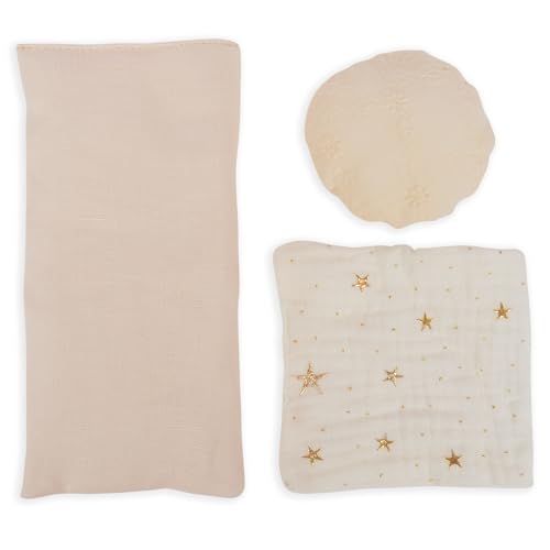 LEVLOVS Angel Mouse Nora Plush Doll in Gift Box with Bedding Set, Gold Crown and Wings, Princess Theme