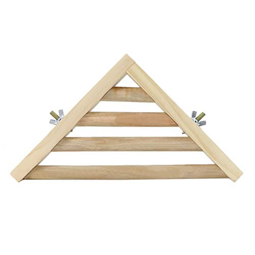 Litewoo Bird Perch Corner Platform Stand Shelf for Parrot Budgie Cage, 1PC | Natural wood, bird chew stand toy for parakeet/cockatiel/conure/cockatoo, smooth polished surface, corner cage space saver - size: 1PC