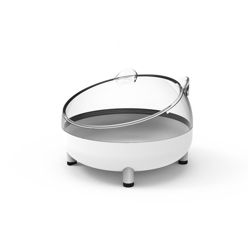 Meow&Woof Hamster Sand Bath Container, Large Sandbox Toilet Gerbil Batheoom, Tiny Chinchilla Dust Bathtub Sand Bath Box for Hamster Cage Accessories 6.5 Inch-White