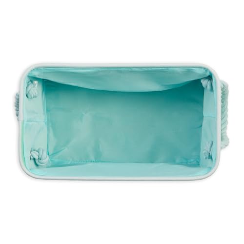 Bone Dry Pet Storage Collection Striped Paw Patch Bin, Aqua, Small Rectangle - color: Aqua, size: Small Rectangle