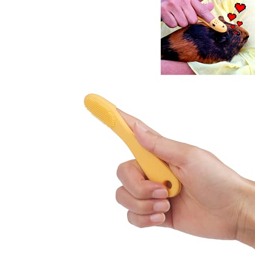 HuggleBrush Original Yellow Guinea Pig Brush, Rabbit Small Pet Grooming, De-shedding, Bonding
