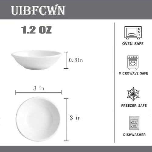UIBFCWN 5 Pack Ceramic Dipping Bowls, 3 Inch Dipping Sauce Bowls/Dishes, 1.2 oz Soy Sauce Dish, Asian Dipping Dishes for Ketchup, BBQ, Side Dish, Sushi, Condiments, Appetizer - color: Round, size: 5 Pack