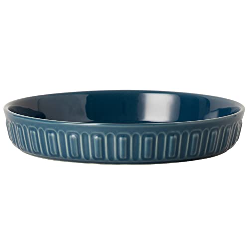 Shallow Dog Bowls, 10.5" Ceramic Large Food Plate for Small, Medium and Large Breeds, Non-Slip, Flat and Wide, Dishwasher Safe, Suitable for Dogs and Cats (Blue) - color: Blue, size: 10.5 inch