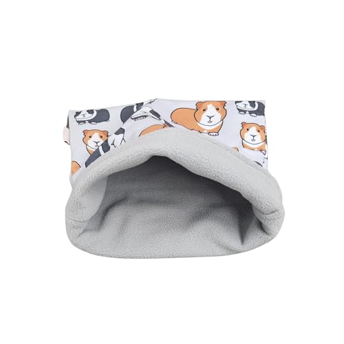 Snuggle Sack for Guinea Pigs Bed Pad Cuddle Sack Sleeping Bag (12"x12")(Guinea Pigs on Gray) - size: 12"x12"