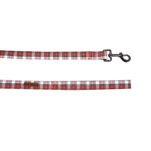 Dog Leash, Christmas Dogs Leashs Red Plaid Print Cotton Adjustable Dog Leash for X-Small Boys and Girls Dogs - color: Christmas Plaid, size: X-Small (Pack of 1)
