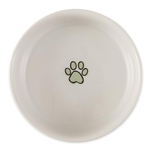 Bone Dry Ceramic Food Bowls, Non-Slip & Dishwasher Safe, Medium Set, 6x2 Desert Sage Check - color: Desert Sage Petite Check, size: Medium Set, 6x2"