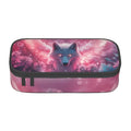 Yrebyou Wolf Pencil Case Big Storage Pencil Pouch Multi-Functional Pen Bag Cute Lightweight Organizer for Aldult Office College - color: Red